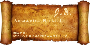 Jancsovics Mirtill névjegykártya